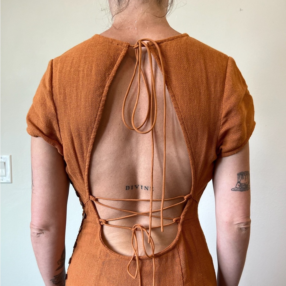 Free People burn orange line dress - size small